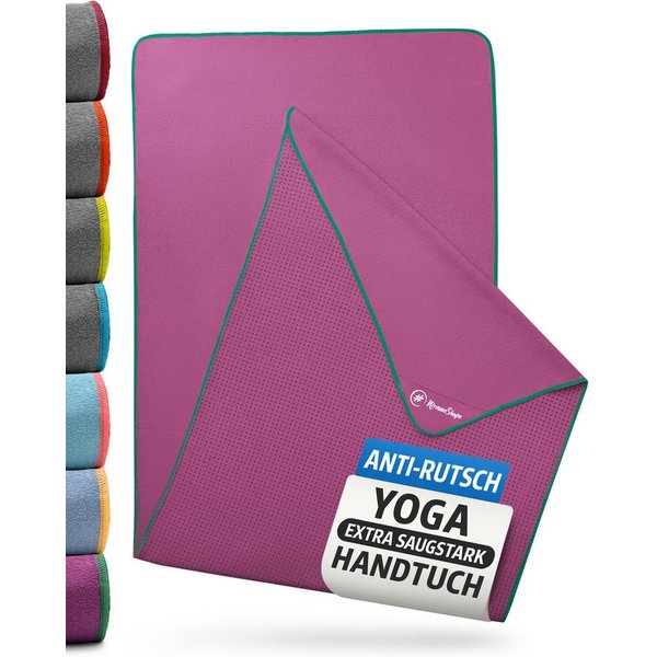 NirvanaShape Sporthandtuch Yoga Handtuch mit Antirutsch-Noppen, Yogatuch-Auflage für Yogamatte, Microfaser, +Yoga Einführungs eBook, Yogatuch-Auflage Saugstark,