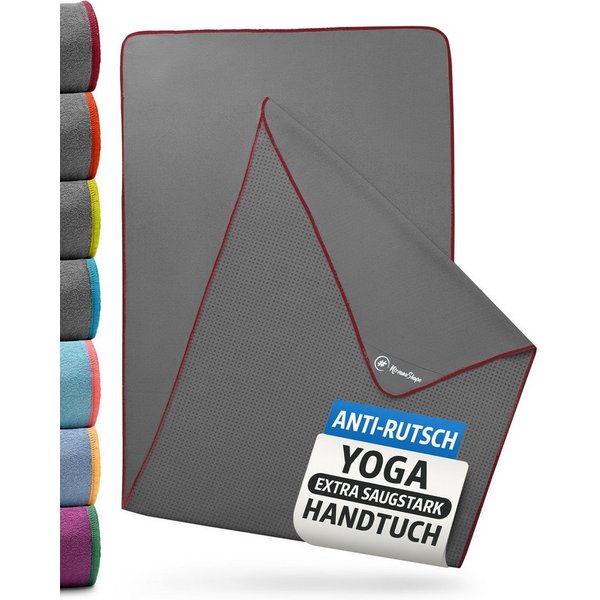 NirvanaShape Sporthandtuch Yoga Handtuch mit Antirutsch-Noppen, Yogatuch-Auflage für Yogamatte, Microfaser, +Yoga Einführungs eBook, Yogatuch-Auflage Saugstark,