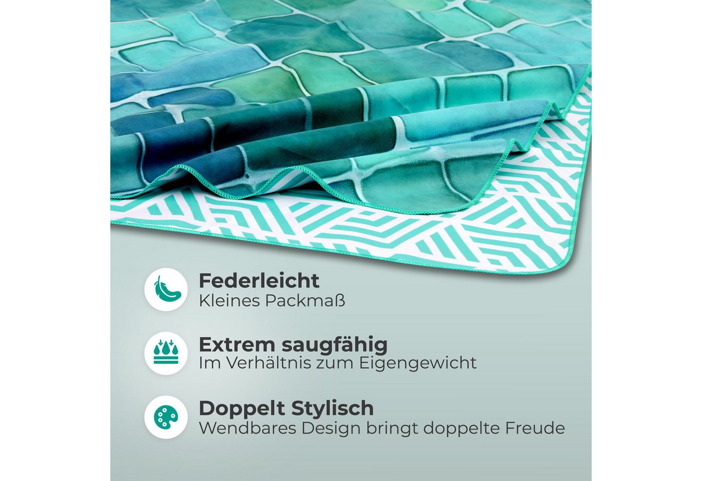 NirvanaShape Strandtuch Reise Handtuch Strandtuch XXL - Strandhandtuch, Mikrofaser Badetuch – Bild 3 von 5
