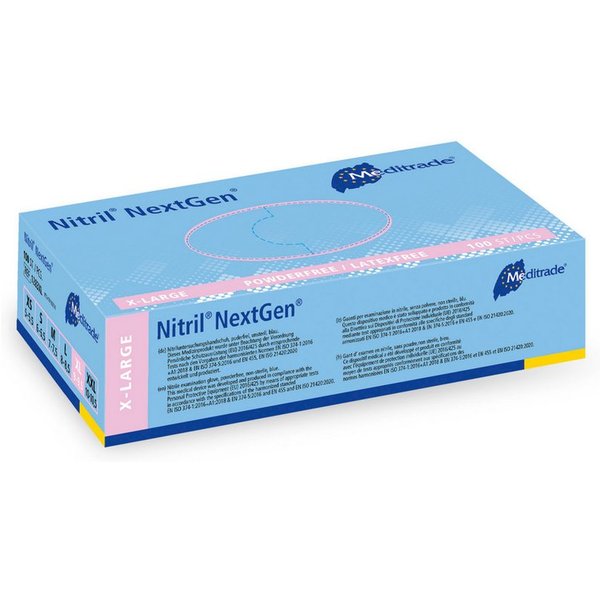 MediTrade Nitril-Handschuhe Meditrade NexGen - Einmalhandschuhe - Nitril Puderfrei in blau (100-St)