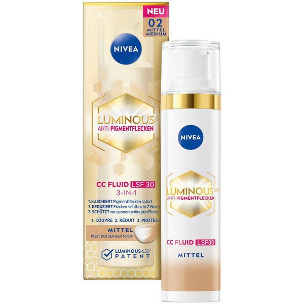 NIVEA Cellular Luminous630 Anti-Pigmentflecken CC-Fluid LSF 30 Gesichtsfluid · 40 ml