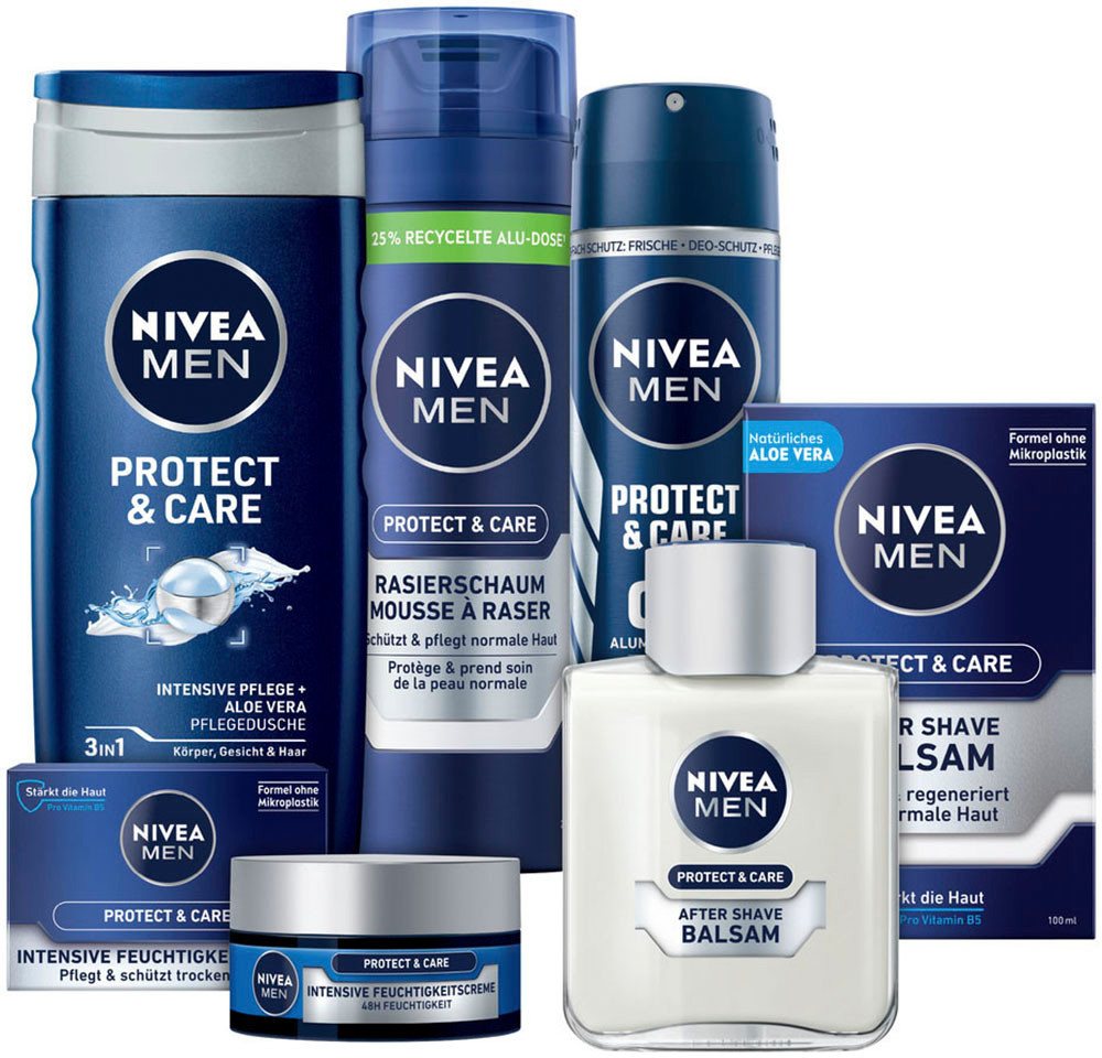 Nivea Men Pflege-Geschenkset PROTECT & CARE, 5-tlg., für Gesicht und Körper, Deo-Spray mit 48h Deo-Schutz – Bild 2 von 5