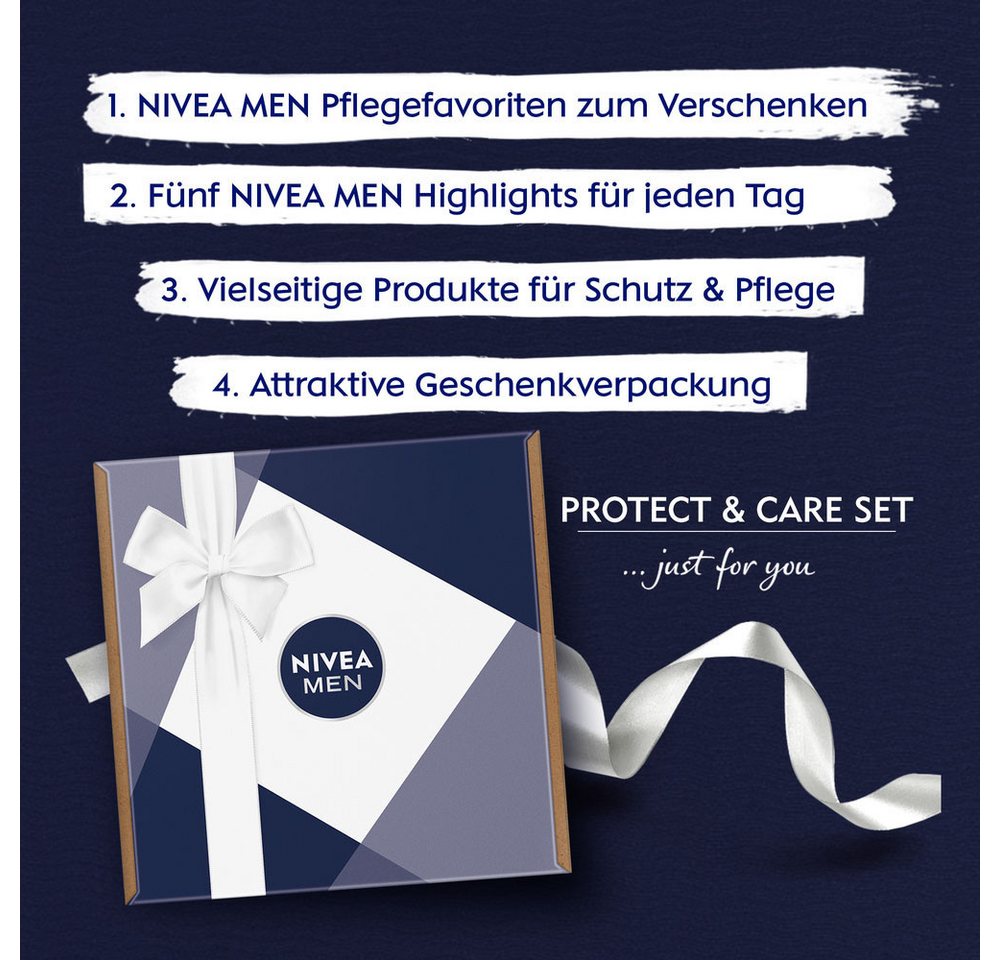 Nivea Men Pflege-Geschenkset PROTECT & CARE, 5-tlg., für Gesicht und Körper, Deo-Spray mit 48h Deo-Schutz – Bild 5 von 5