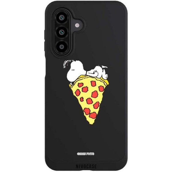 NIVOCASE Handyhülle Peanuts Pizza Snoopy Snoopy Pizza Transparent, Samsung Galaxy A17 5G Handyhülle Hülle NIVOpure Case Schwarz