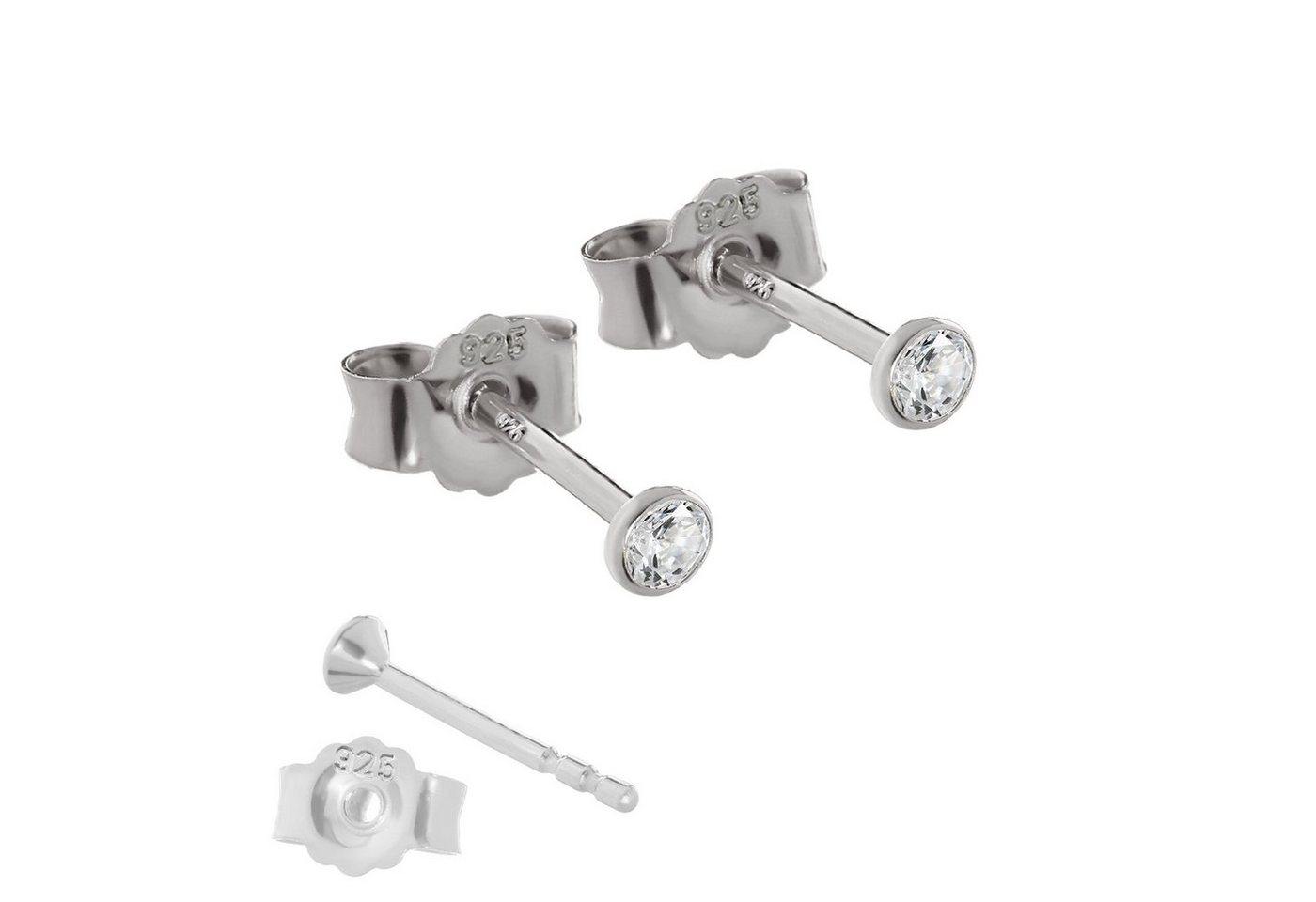 NKlaus Paar Ohrstecker Paar 2,3mm Ohrstecker 925 Sterlingsilber Silber An (Paar) – Bild 2 von 2