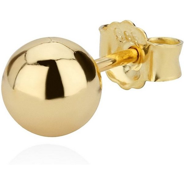 NKlaus Single-Ohrstecker Single 6mm Kugel Ohrstecker 585 Gelbgold Ohrschmuck Ohrringe Kugelstec (Einzel - 1 Stück)