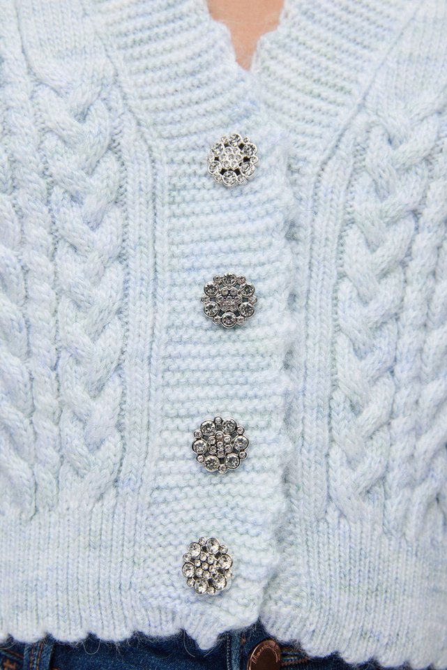 No Matter What Blusenjacke Strickcardigan mit Steinverzierungen und Knöpfen – Bild 4 von 5