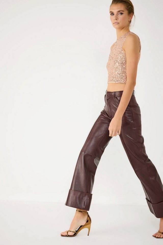 No Matter What Blusentop Ärmellose Bluse mit Paillettenbesatz und Rundhalsausschnitt – Bild 3 von 5