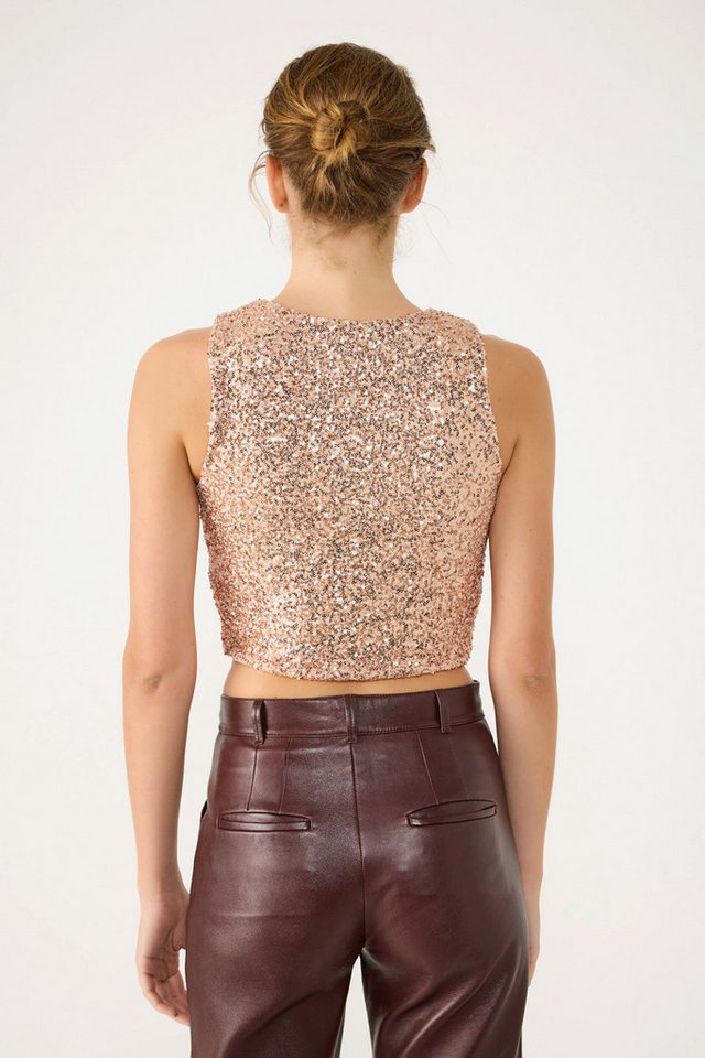 No Matter What Blusentop Ärmellose Bluse mit Paillettenbesatz und Rundhalsausschnitt – Bild 5 von 5