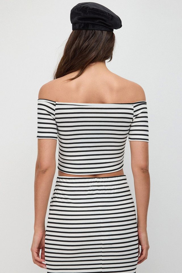 No Matter What Blusentop Gestreifte Crop-Bluse – Bild 5 von 5