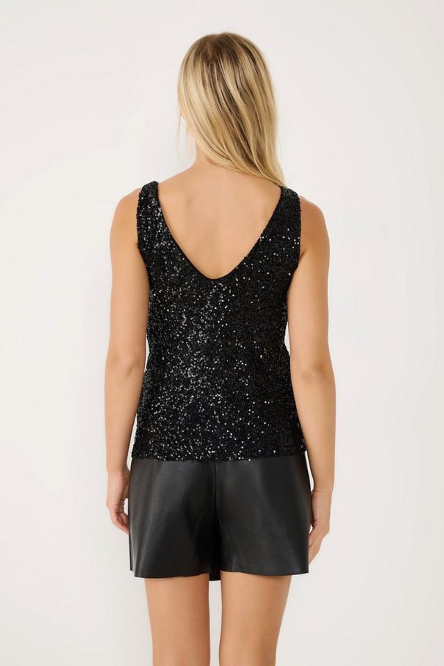 No Matter What Blusentop Paillettenbluse mit V-Ausschnitt – Bild 5 von 5
