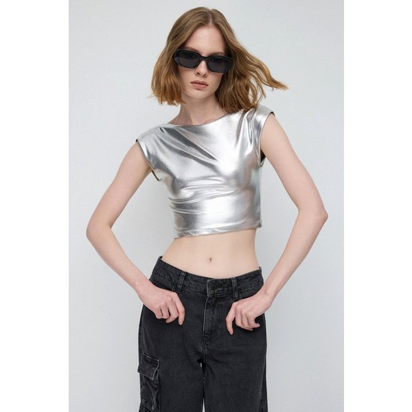 No Matter What Crop-Top Rückenfreies Basic-Crop-Top