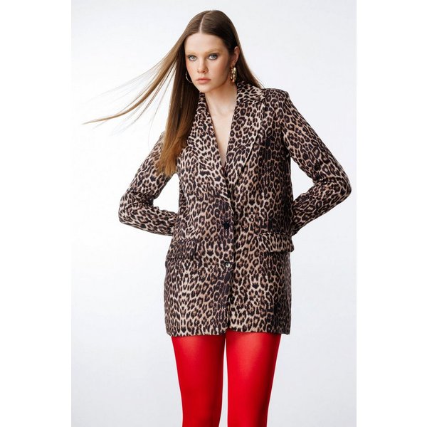 No Matter What Jeansjacke Blazer mit Leopardenmuster