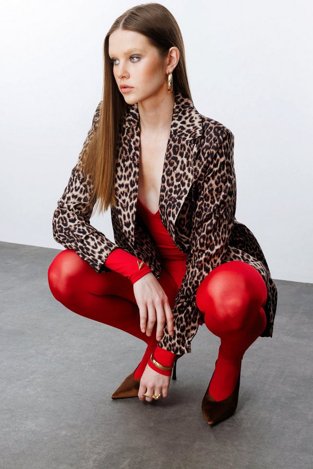 No Matter What Jeansjacke Blazer mit Leopardenmuster – Bild 3 von 4