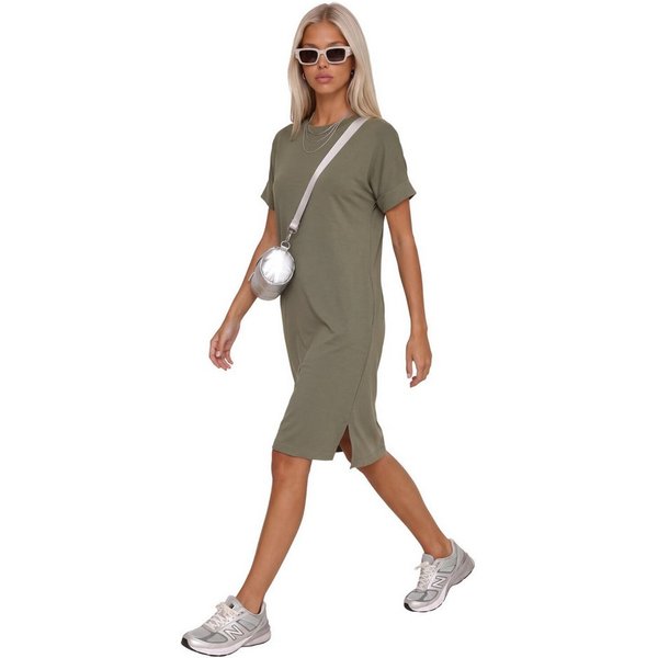 No Matter What Midikleid Basic Midi Kleid mit kurzen Ärmeln