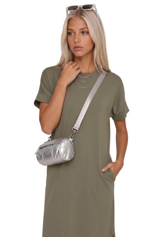 No Matter What Midikleid Basic Midi Kleid mit kurzen Ärmeln – Bild 3 von 5