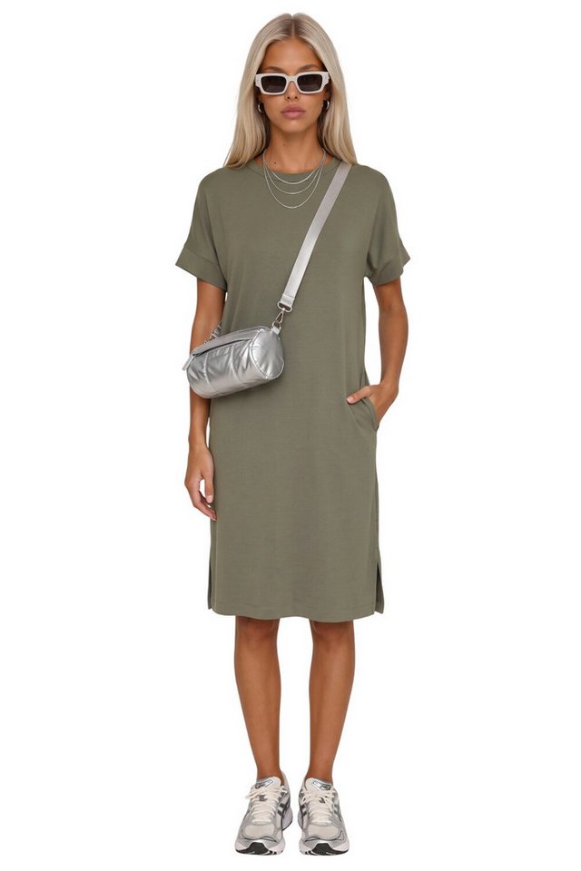 No Matter What Midikleid Basic Midi Kleid mit kurzen Ärmeln – Bild 4 von 5