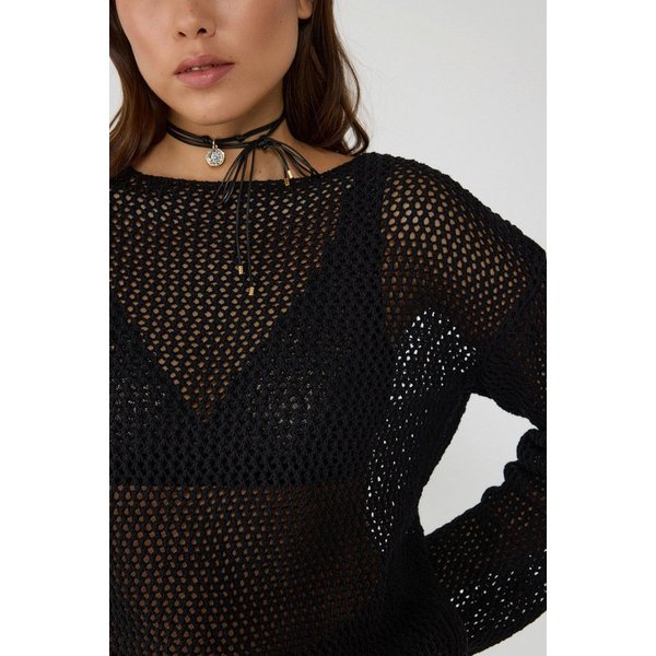 No Matter What Sweater Datei Strukturierter Strickpullover