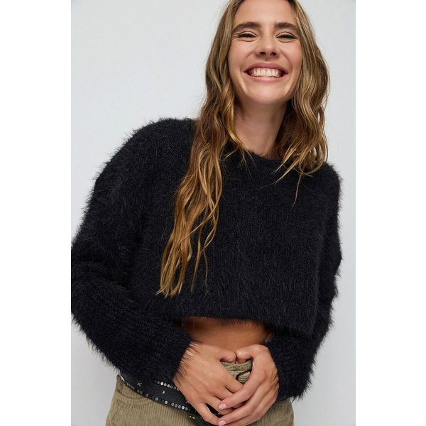 No Matter What Sweater Flauschiger Crop-Pullover