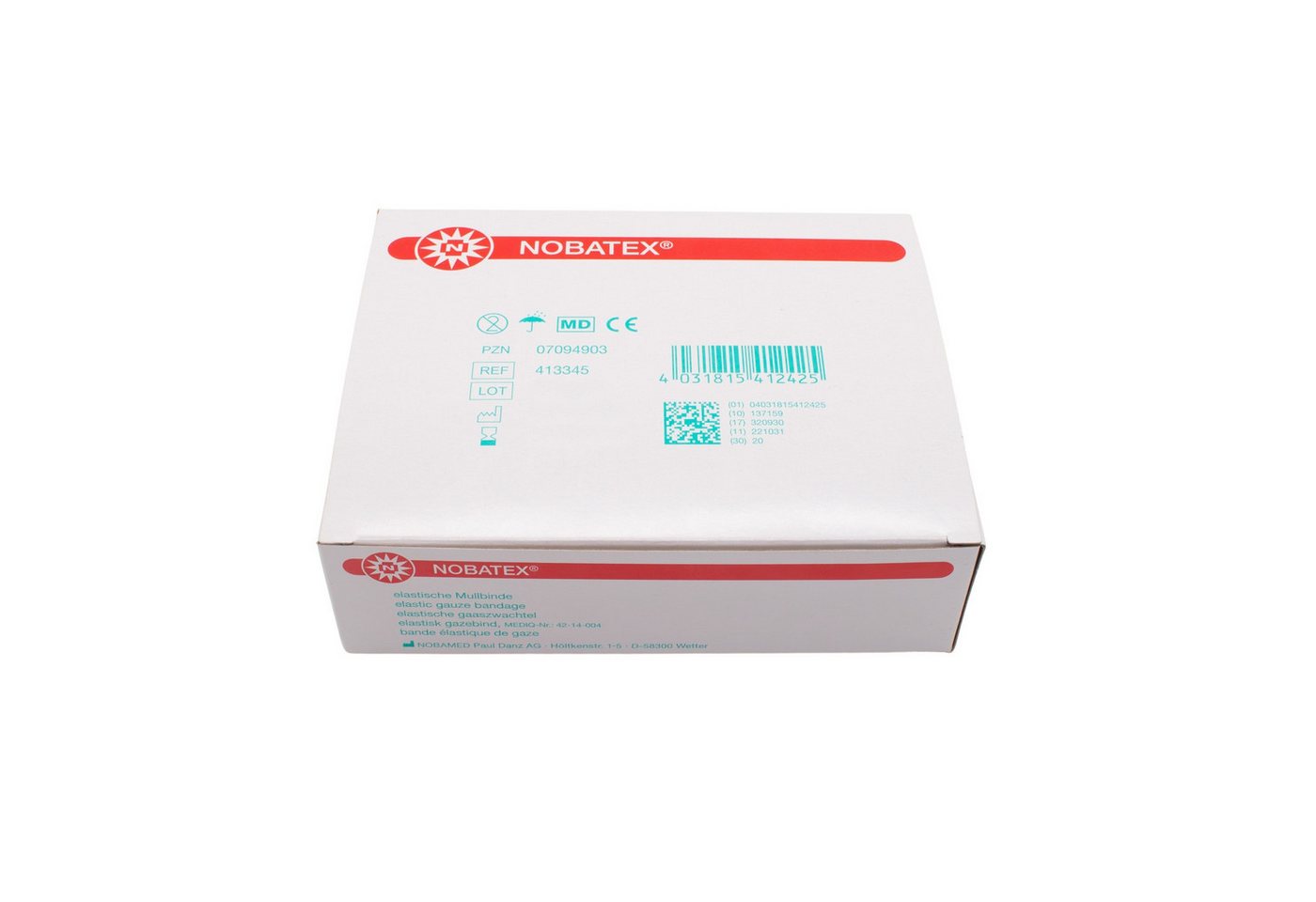 Nobamed Fixierpflaster Nobatex Fixierbinden, weiße Mullbinden, elastisch, 20 Stück – Bild 4 von 5