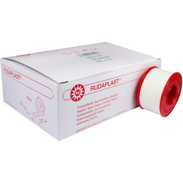 Nobamed Fixierpflaster Rudaplast Fixierpflaster, 5 m pro Rolle (10-St., 10 Rollen)