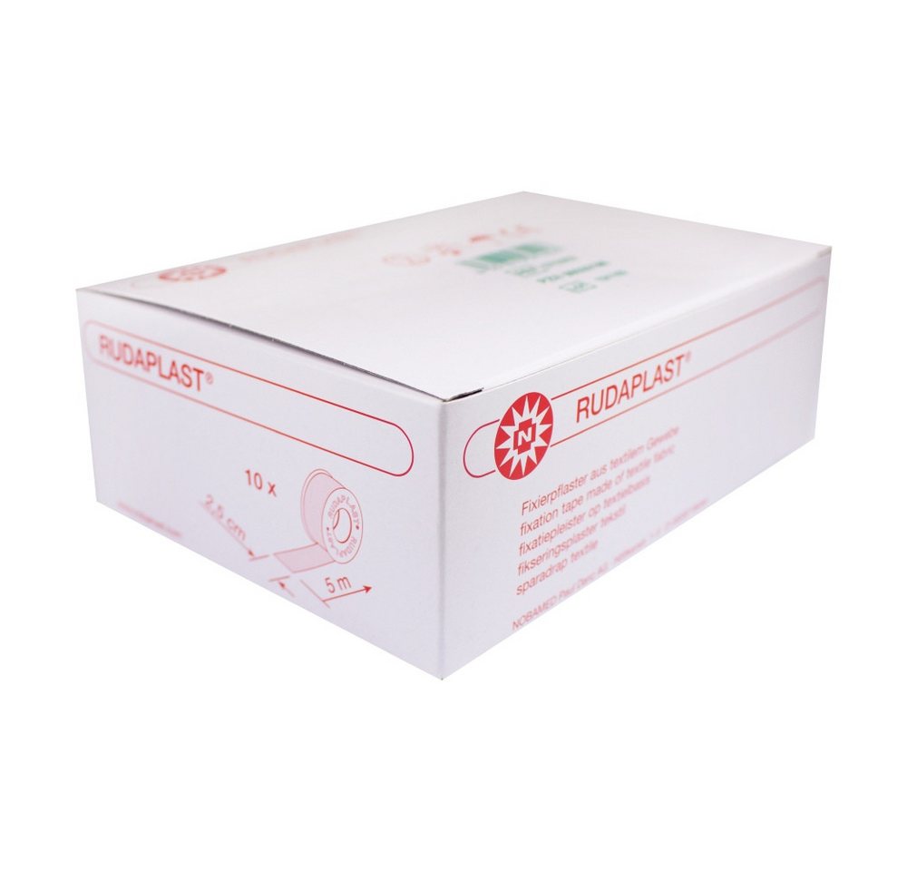 Nobamed Fixierpflaster Rudaplast Fixierpflaster, 5 m pro Rolle (10-St., 10 Rollen) – Bild 3 von 4