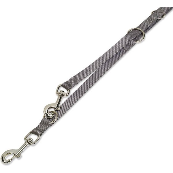 Nobby Hundeleine Führleine "Classic", mausgrau, XS, Nylon, 3-fach verstellbar