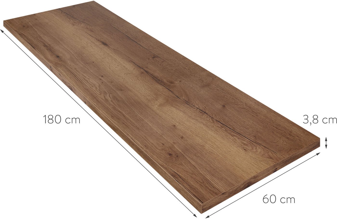 nobilia® Arbeitsplatte APD60, 3,8 cm stark, von drei Seiten beschichtet, in drei Breiten: 180, 210 und 240 cm – Bild 5 von 5