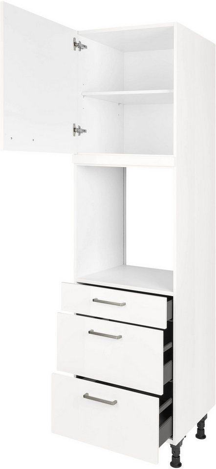 nobilia® Backofenumbauschrank "Flash", Ausrichtung wählbar, mit Schublade und zwei Auszügen und einer Tür, vormontiert, Breite/Höhe: 60/216,6 cm – Bild 2 von 5