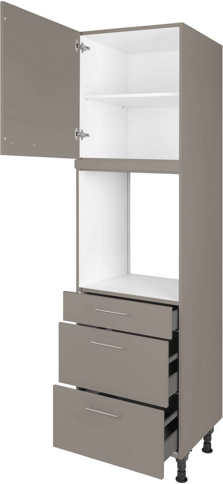 nobilia® Backofenumbauschrank "Laser", Ausrichtung wählbar, mit Schublade und zwei Auszügen und einer Tür, vormontiert, Breite/Höhe: 60/216,6 cm – Bild 2 von 5