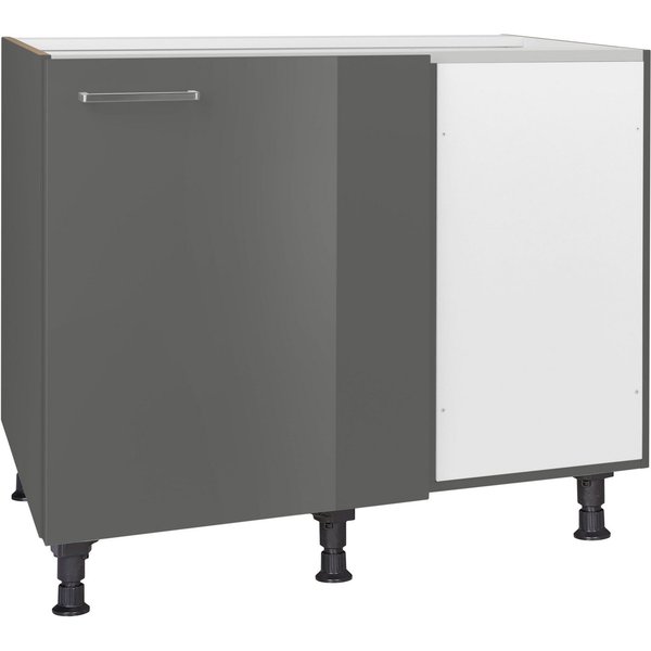 nobilia® Eckunterschrank "Flash", vormontiert mit höhenverstellbaren Sockelfüßen, Breite 100 cm