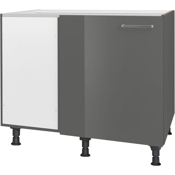 nobilia® Eckunterschrank "Flash", vormontiert mit höhenverstellbaren Sockelfüßen, Breite 100 cm