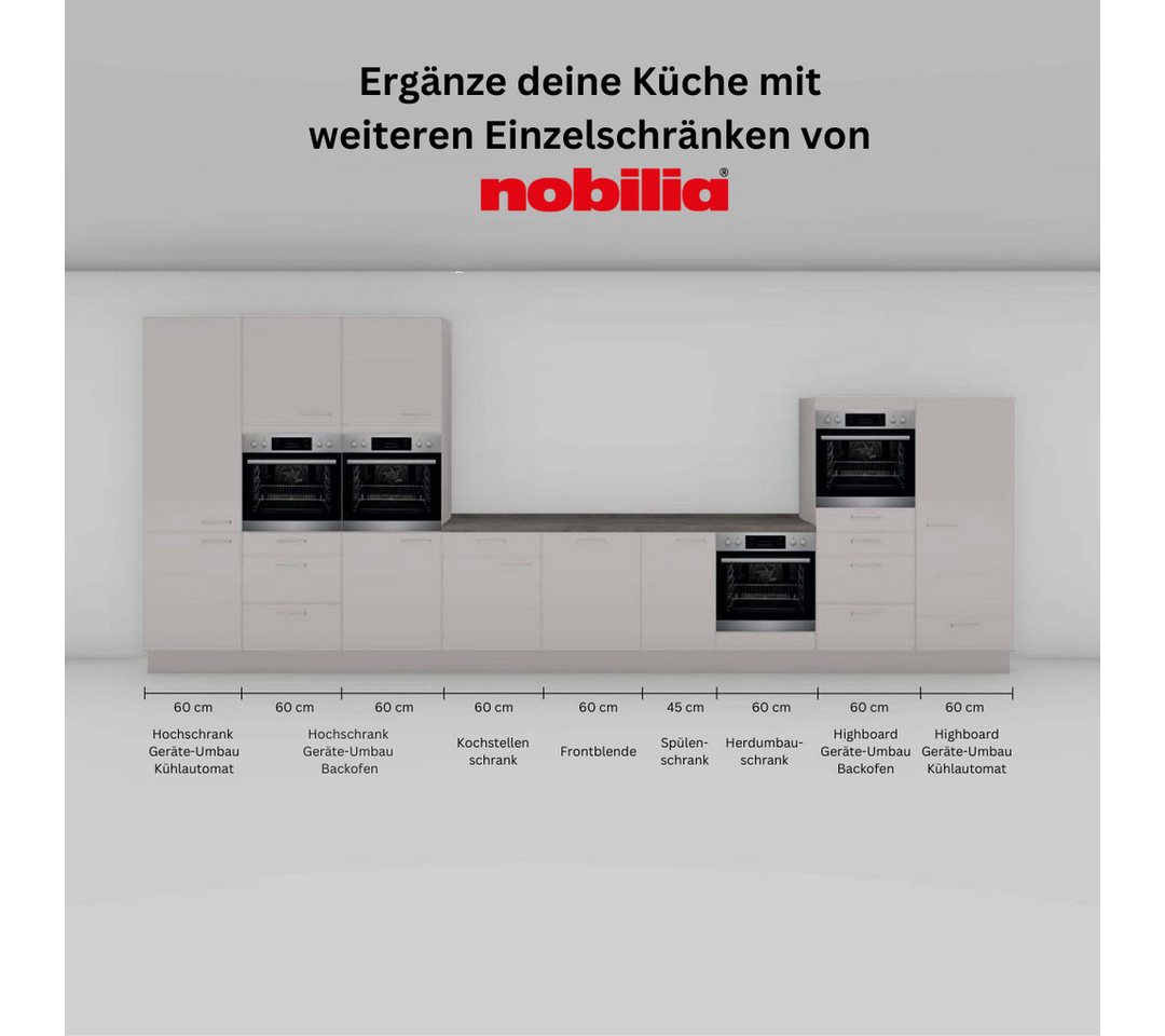nobilia® Frontblende "Flash", durchgehende Türfront für vollintegrierte Geschirrspüler, in den Breiten Breiten 45 und 60 cm – Bild 2 von 3