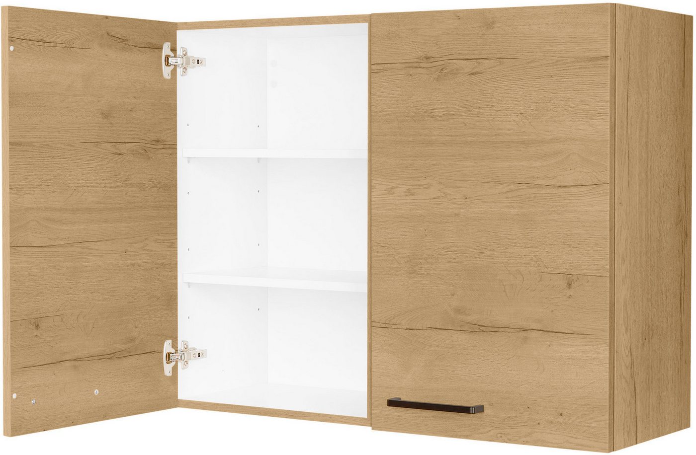 nobilia® Hängeschrank "Structura", vormontiert, mit zwei Einlegeböden, Breite 90 cm – Bild 2 von 5