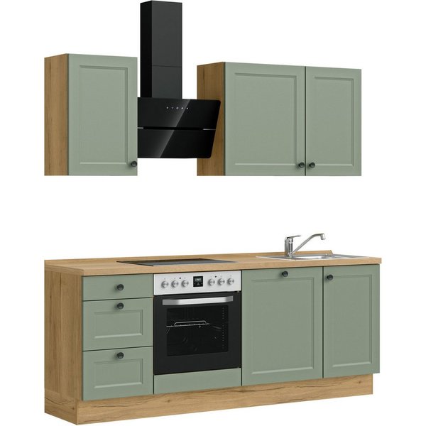 nobilia® Küchenzeile "Cascada II", NEU: individuell anpassbar mit gratis Profi-Beratung, vormontiert, Breite 210 cm, Ausrichtung wählbar, wahlw. mit E-Geräten