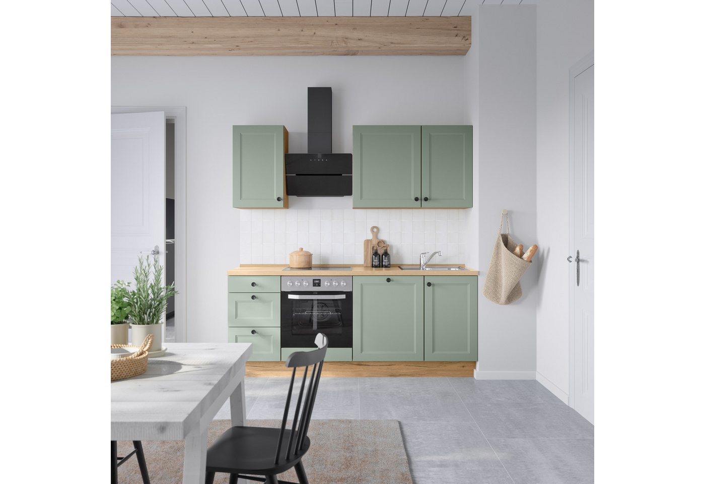 nobilia® Küchenzeile "Cascada II", NEU: individuell anpassbar mit gratis Profi-Beratung, vormontiert, Breite 210 cm, Ausrichtung wählbar, wahlw. mit E-Geräten – Bild 2 von 5