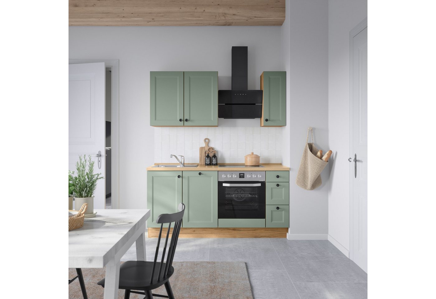 nobilia® Küchenzeile "Cascada II", NEU: individuell anpassbar mit gratis Profi-Beratung, vormontiert, Breite 180 cm, Ausrichtung wählbar, wahlw. mit E-Geräten – Bild 2 von 5
