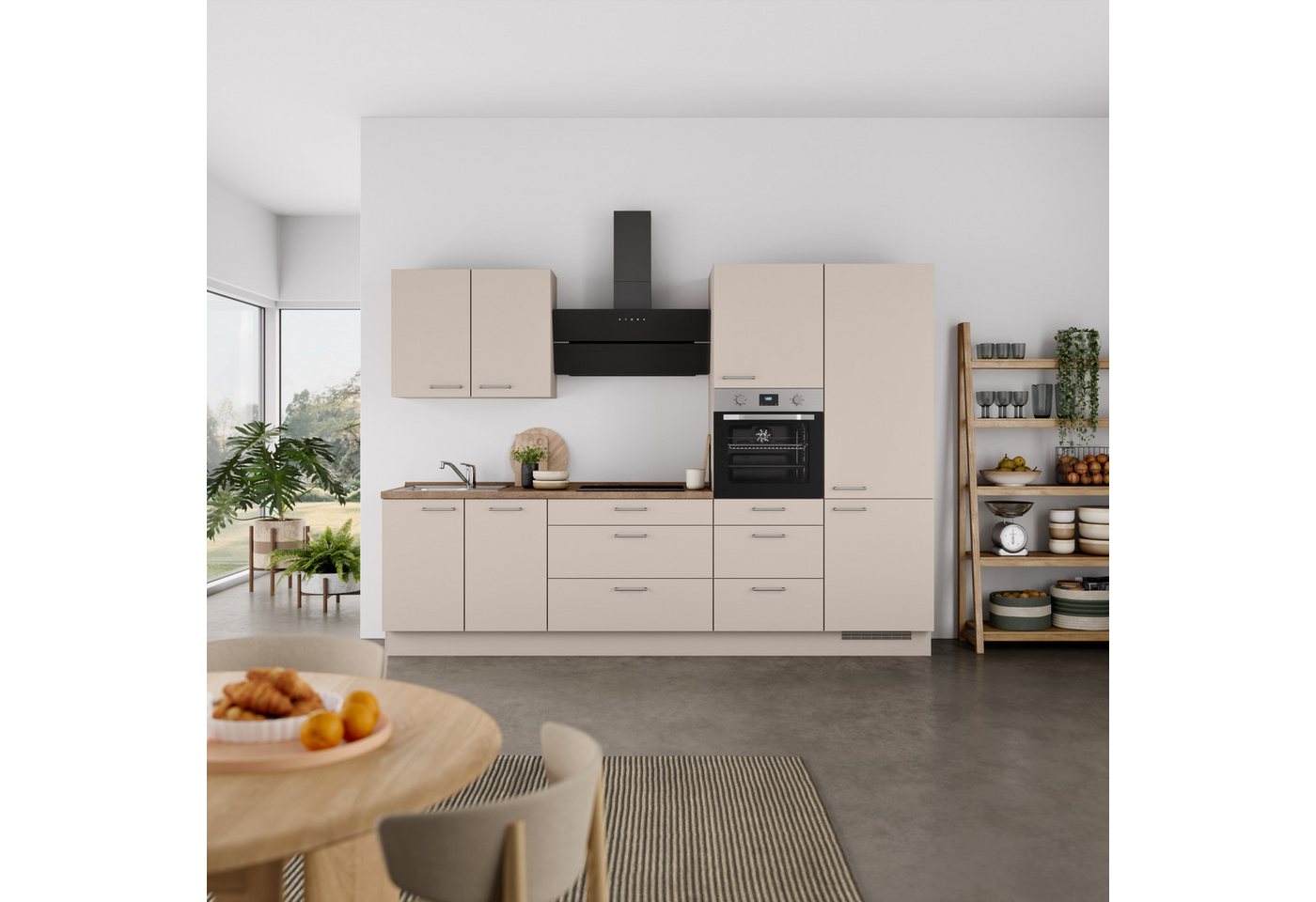 nobilia® Küchenzeile "Laser II", NEU: individuell anpassbar mit gratis Profi-Beratung, vormontiert, 300 cm breit, optional mit verschiedenen E‑Geräte-Sets – Bild 2 von 5