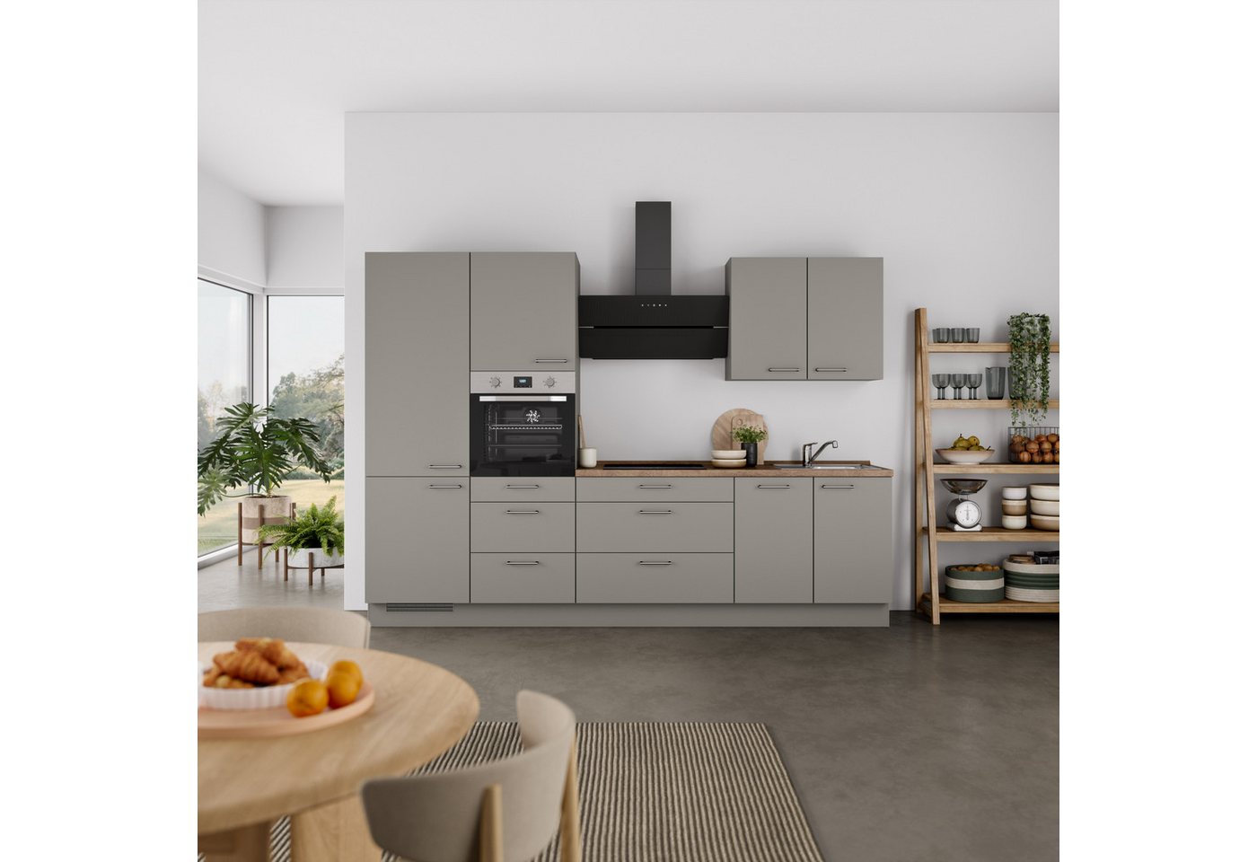 nobilia® Küchenzeile "Laser II", NEU: individuell anpassbar mit gratis Profi-Beratung, vormontiert, 300 cm breit, optional mit verschiedenen E‑Geräte-Sets – Bild 2 von 5