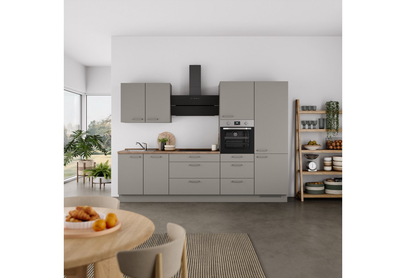 nobilia® Küchenzeile "Laser II", NEU: individuell anpassbar mit gratis Profi-Beratung, vormontiert, 300 cm breit, optional mit verschiedenen E‑Geräte-Sets – Bild 2 von 5