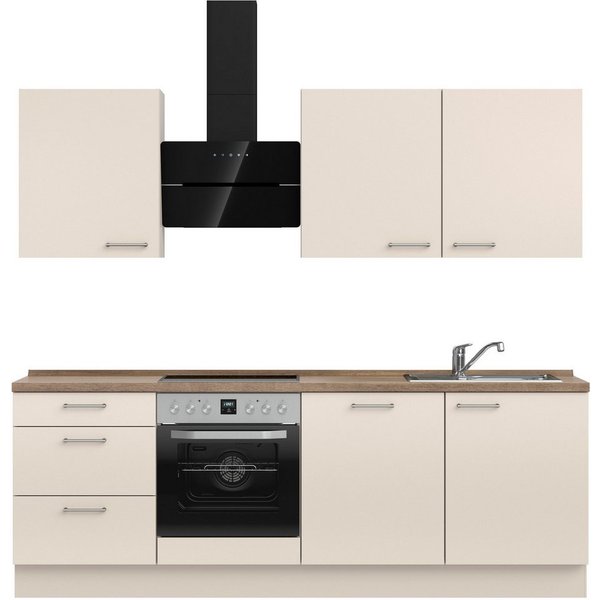 nobilia® Küchenzeile "Laser II", NEU: individuell anpassbar mit gratis Profi-Beratung, vormontiert, 240 cm breit, optional mit verschiedenen E‑Geräte-Sets