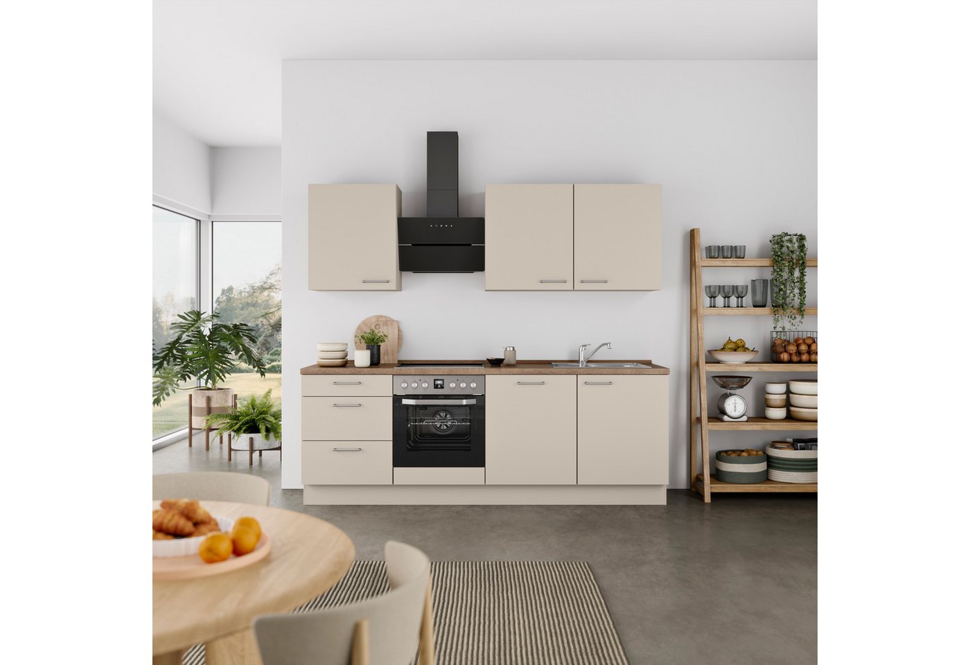 nobilia® Küchenzeile "Laser II", NEU: individuell anpassbar mit gratis Profi-Beratung, vormontiert, 240 cm breit, optional mit verschiedenen E‑Geräte-Sets – Bild 2 von 5