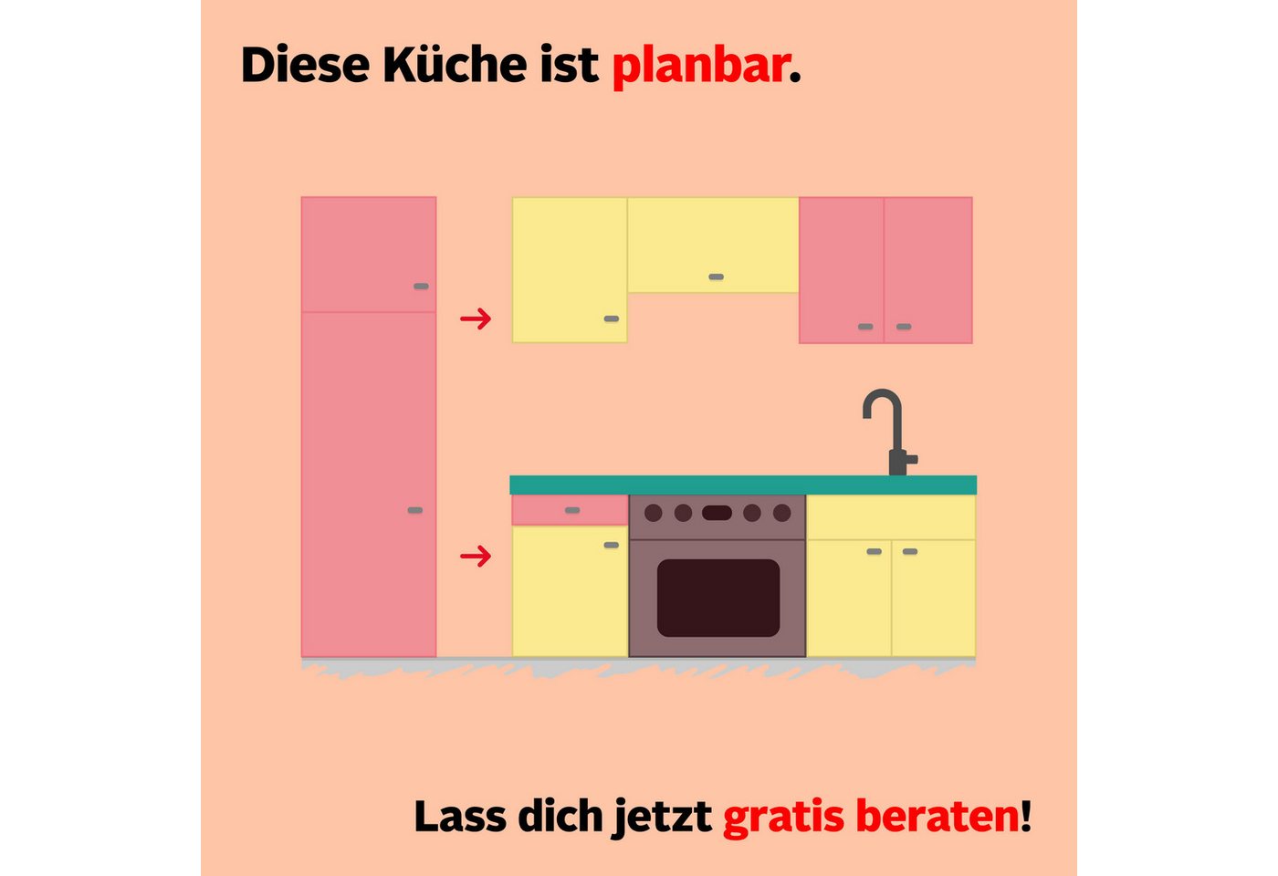 nobilia® Küchenzeile "Laser II", NEU: individuell anpassbar mit gratis Profi-Beratung, vormontiert, 240 cm breit, optional mit verschiedenen E‑Geräte-Sets – Bild 3 von 5