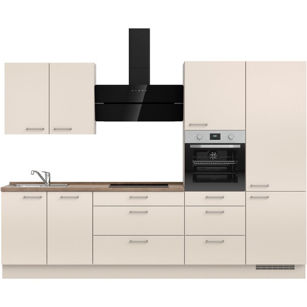 nobilia® Küchenzeile "Laser II", NEU: individuell anpassbar mit gratis Profi-Beratung, vormontiert, 300 cm breit, optional mit verschiedenen E‑Geräte-Sets