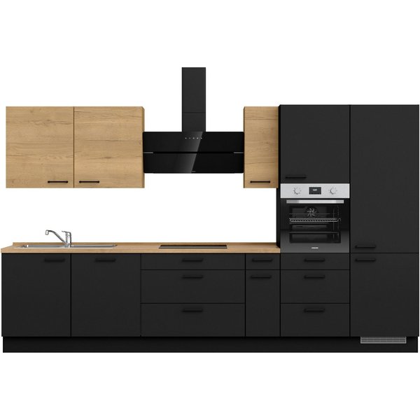 nobilia® Küchenzeile "MIAMI", NEU: individuell anpassbar mit gratis Profi-Beratung, vormontiert, Breite 360 cm, Ausrichtung wählbar, wahlw. mit E-Geräten