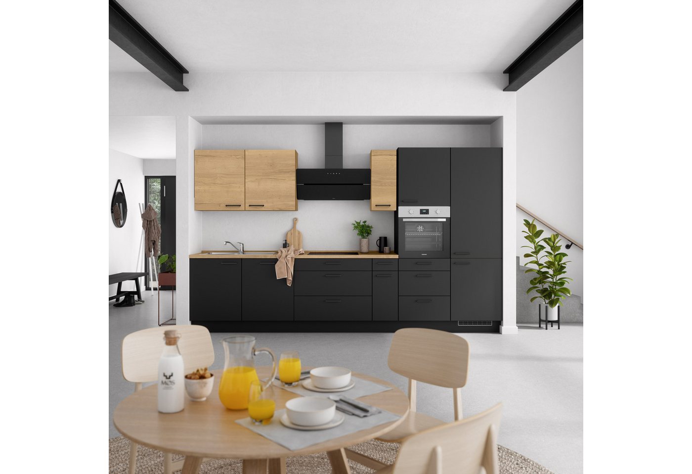 nobilia® Küchenzeile "MIAMI", NEU: individuell anpassbar mit gratis Profi-Beratung, vormontiert, Breite 360 cm, Ausrichtung wählbar, wahlw. mit E-Geräten – Bild 2 von 5