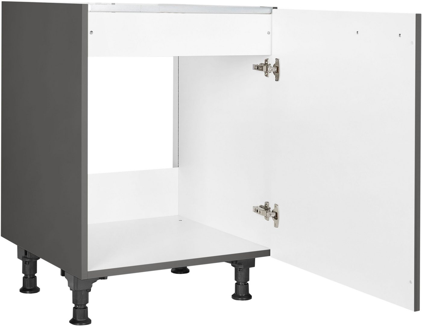 nobilia® Spülenschrank "Flash", Ausrichtung wählbar, vormontiert, in den Breiten 45 und 60 cm, mit höhenverstellbaren Sockelfüßen – Bild 2 von 5