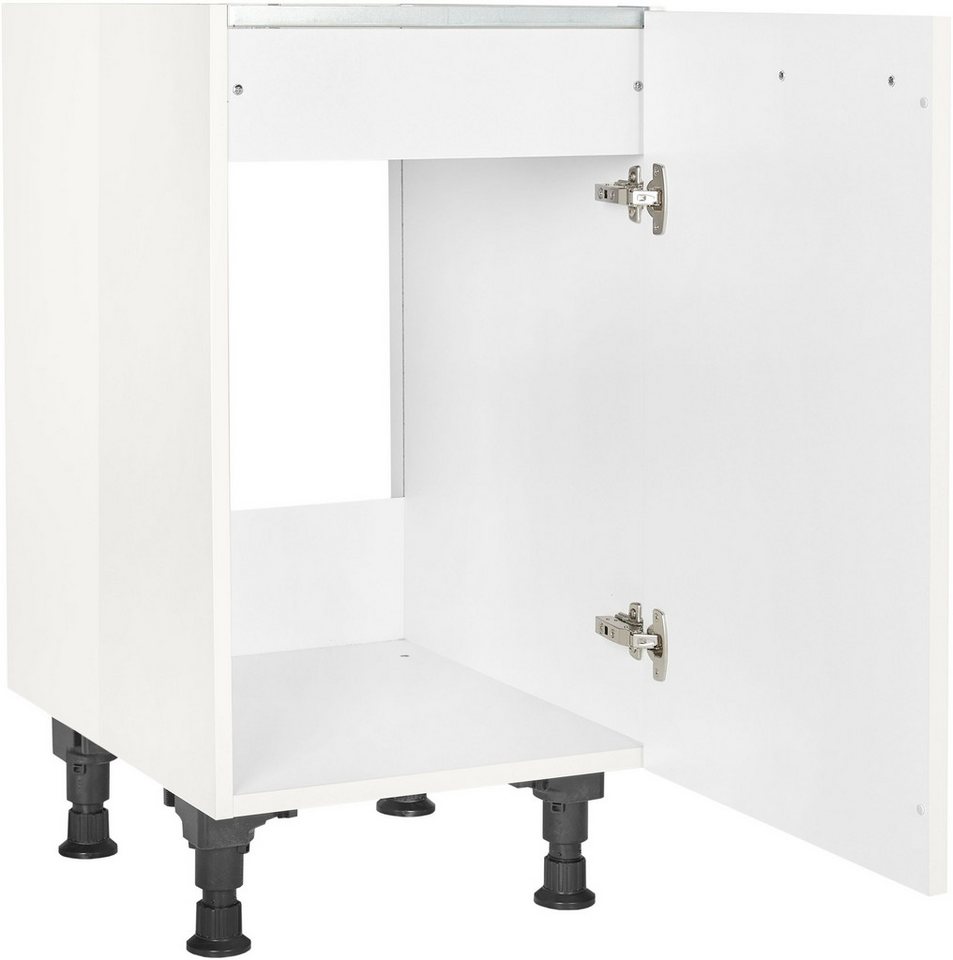 nobilia® Spülenschrank "Flash", Ausrichtung wählbar, vormontiert, in den Breiten 45 und 60 cm, mit höhenverstellbaren Sockelfüßen – Bild 2 von 5