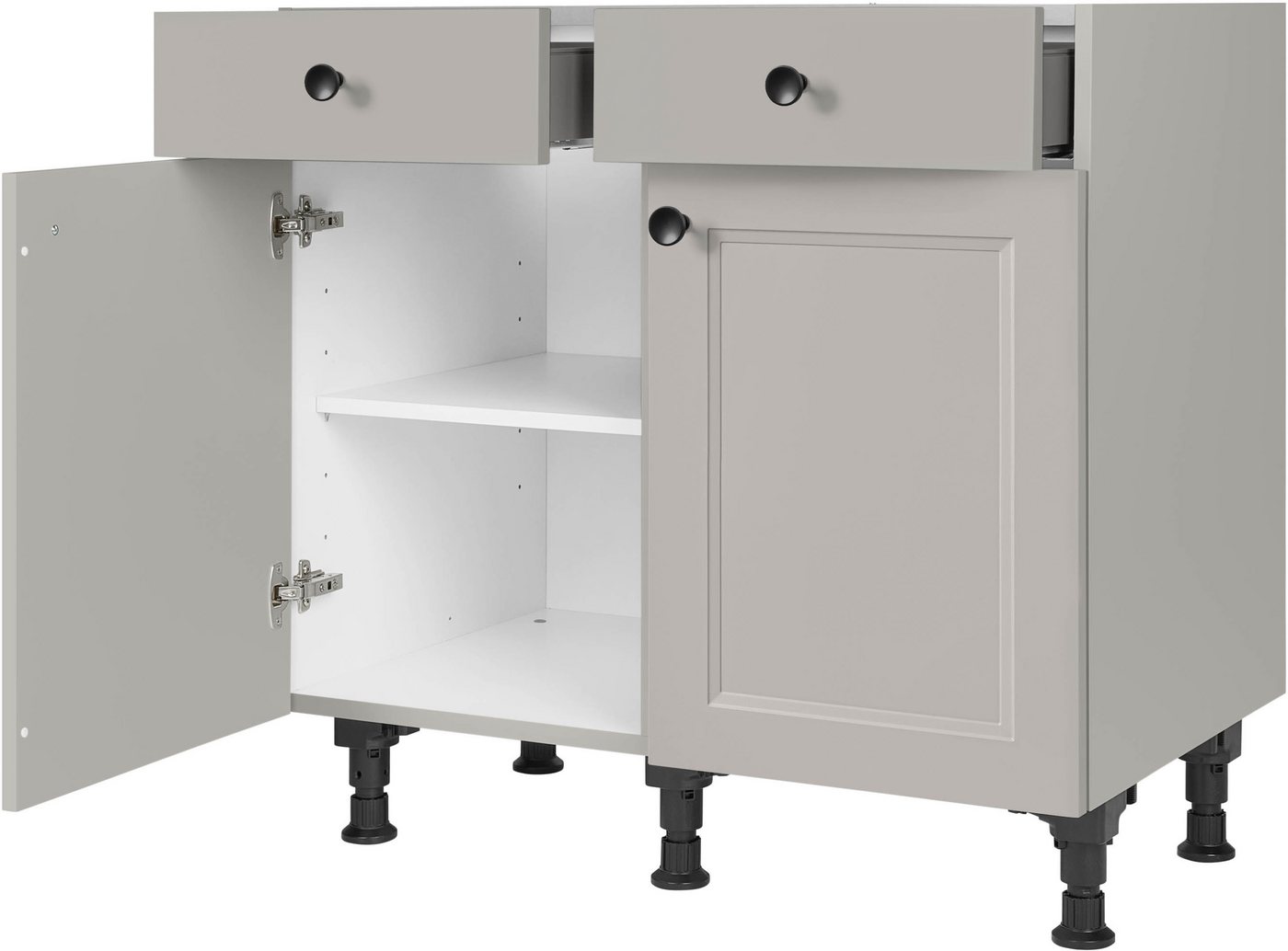 nobilia® Unterschrank "Cascada", vormontiert, Breite 90 cm, Soft-Close-Funktion bei den Schubkästen, inkl. höhenverstellbare Sockelfüße – Bild 2 von 5