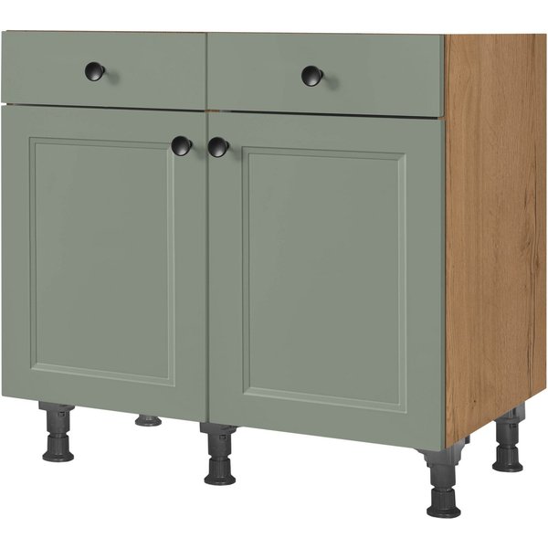 nobilia® Unterschrank "Cascada", vormontiert, Breite 90 cm, Soft-Close-Funktion bei den Schubkästen, inkl. höhenverstellbare Sockelfüße